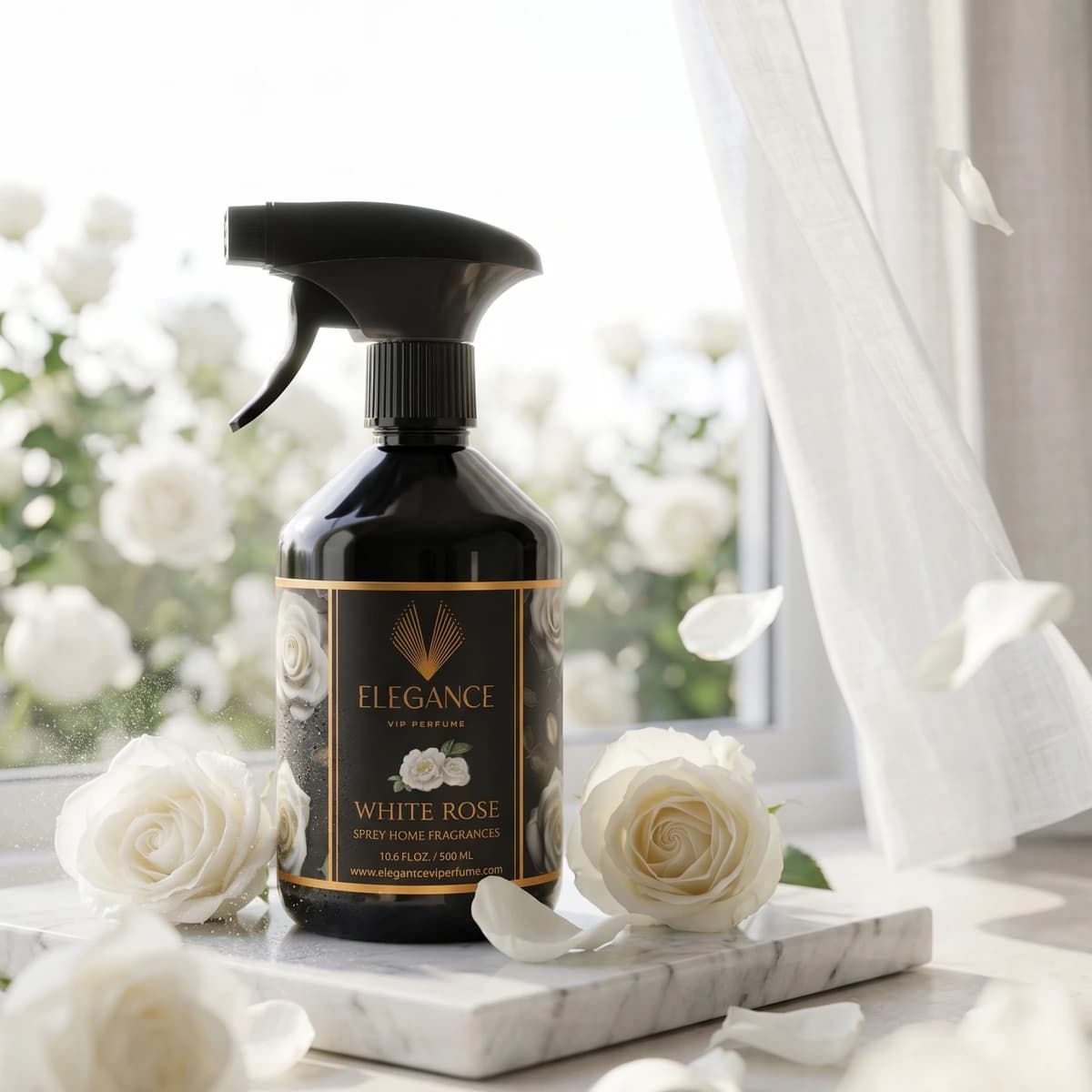 Beyaz Gül Oda Kokusu Sprey 500 ml – Ferah, Zarif ve Kalıcı Çiçeksi Koku | White Rose Elegance Home Fragrance