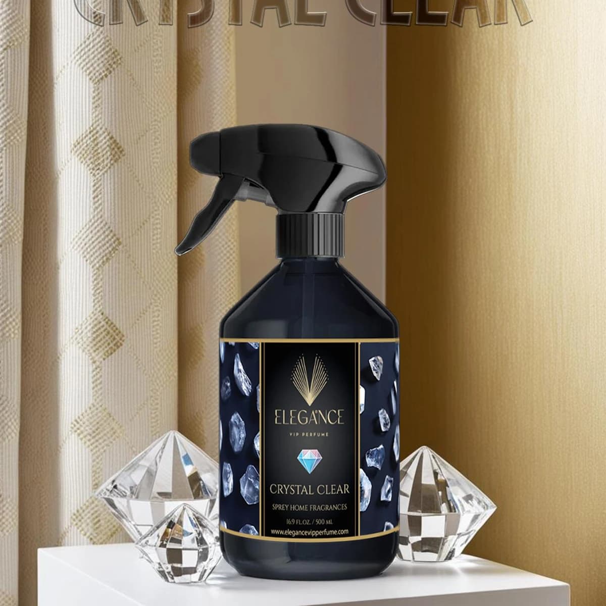 Crystal Clear Oda Spreyi 500 ml – Temiz, Ferah ve Lüks Sofistike Koku | Elegance Home Fragrance