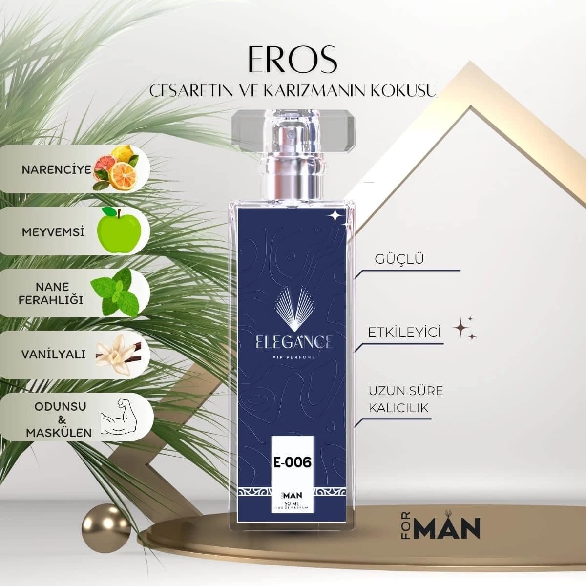 Eros Man Edp 50 ml – Ferah ve Oryantal Erkek Parfümü (E-006)