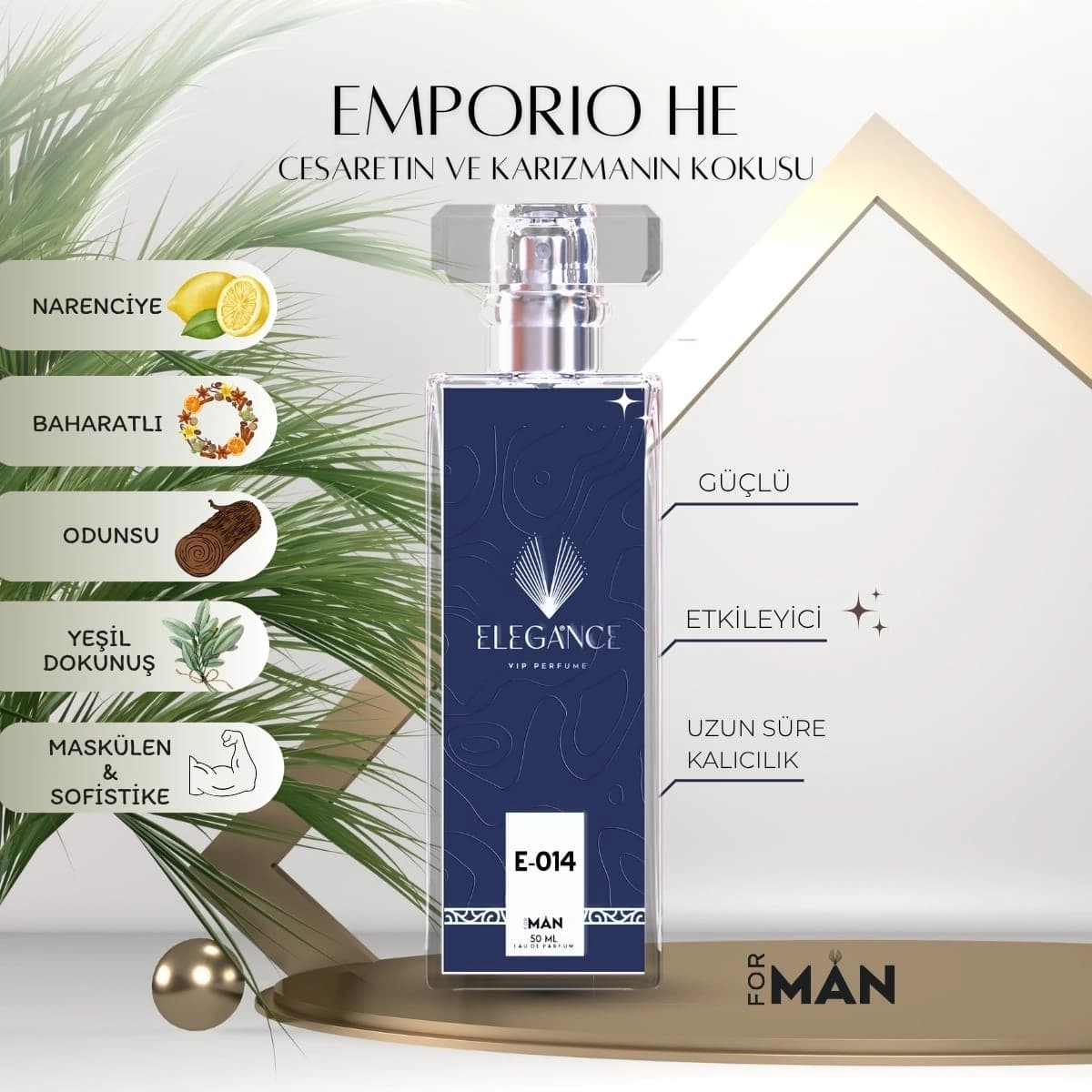 Emporio He Edp 50 ml – Ferah ve Odunsu Erkek Parfümü (E-014)