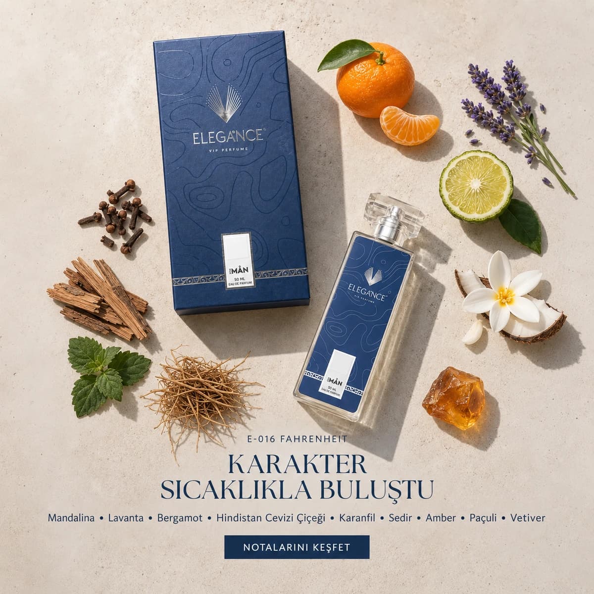 Fahrenheit Edp 50 ml – Odunsu ve Baharatlı Erkek Parfümü (E-016)