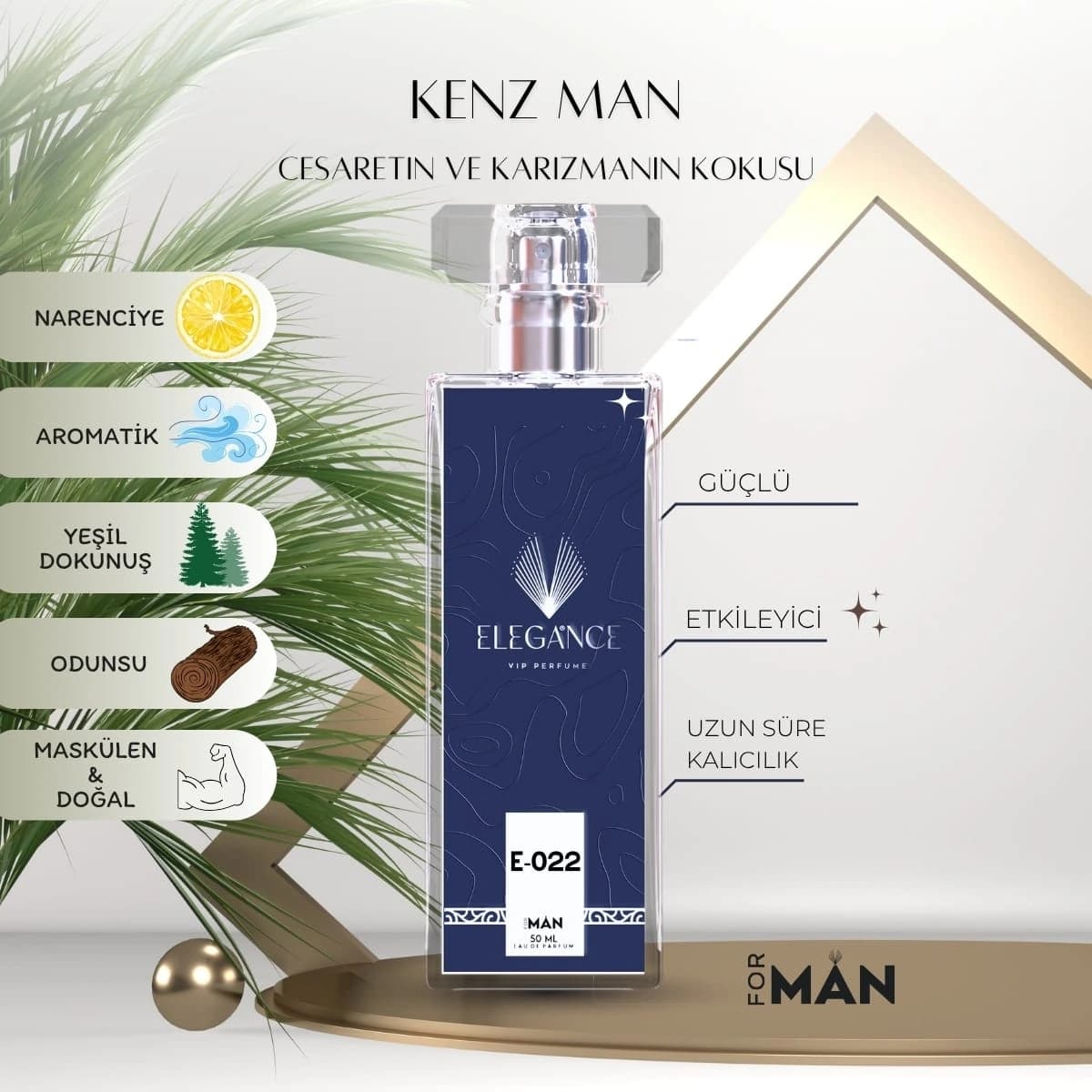Kenz Edp 50 ml – Ferah ve Akvatik Erkek Parfümü (E-022)