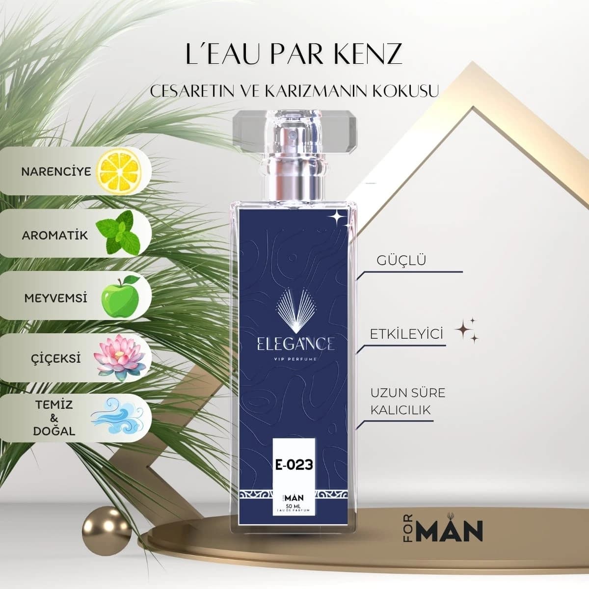 L’Eau Par Kenz Edp 50 ml – Ferah ve Akvatik Erkek Parfümü (E-023)