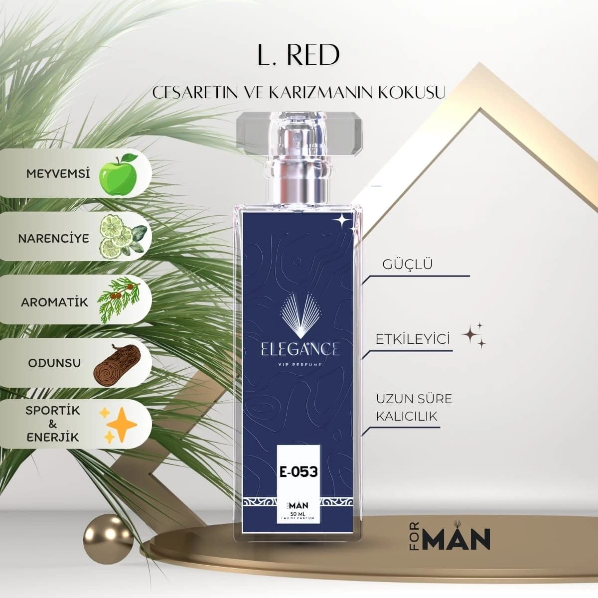 L. Red Edp 50 ml – Ferah ve Enerjik Erkek Parfümü (E-053)