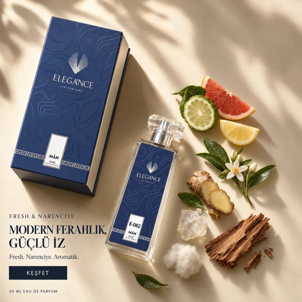 Imagination Edp 50 ml – Fresh ve Narenciye Erkek Parfümü (E-062)
