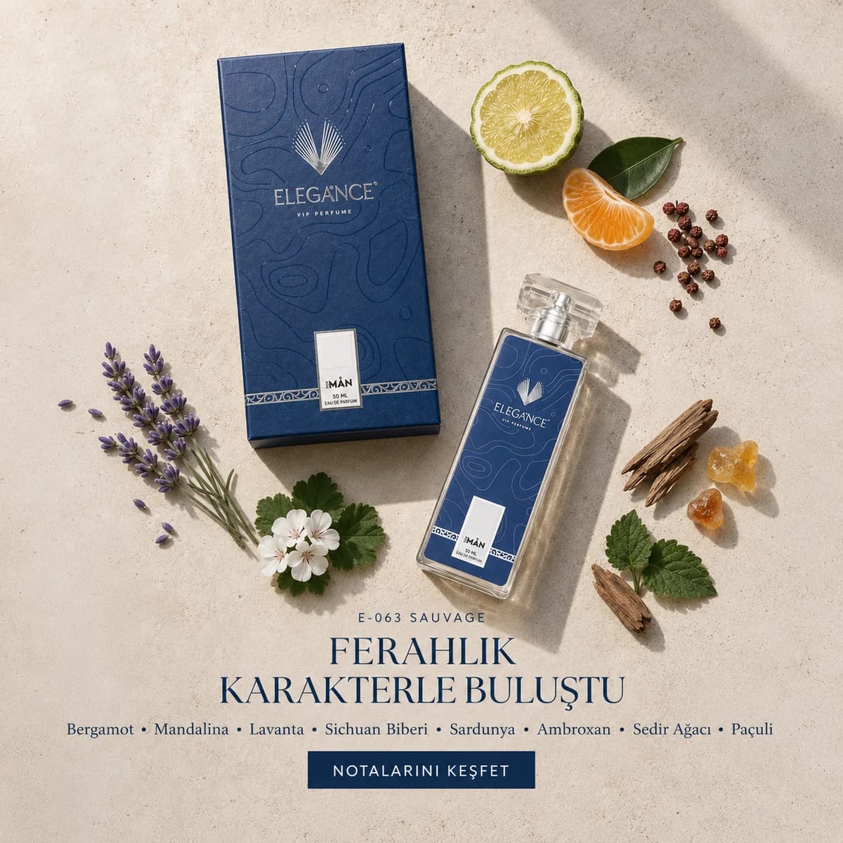 Sauvage Edp 50 ml – Ferah ve Baharatlı Erkek Parfümü (E-063)