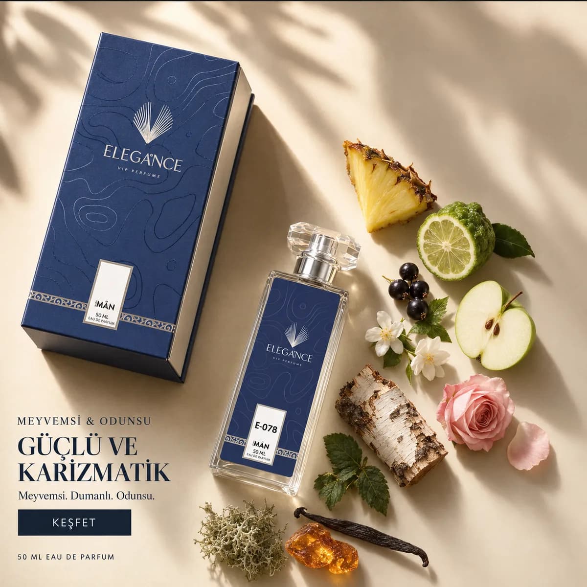 Aventus Edp 50 ml – Meyvemsi ve Odunsu Erkek Parfümü (E-078)