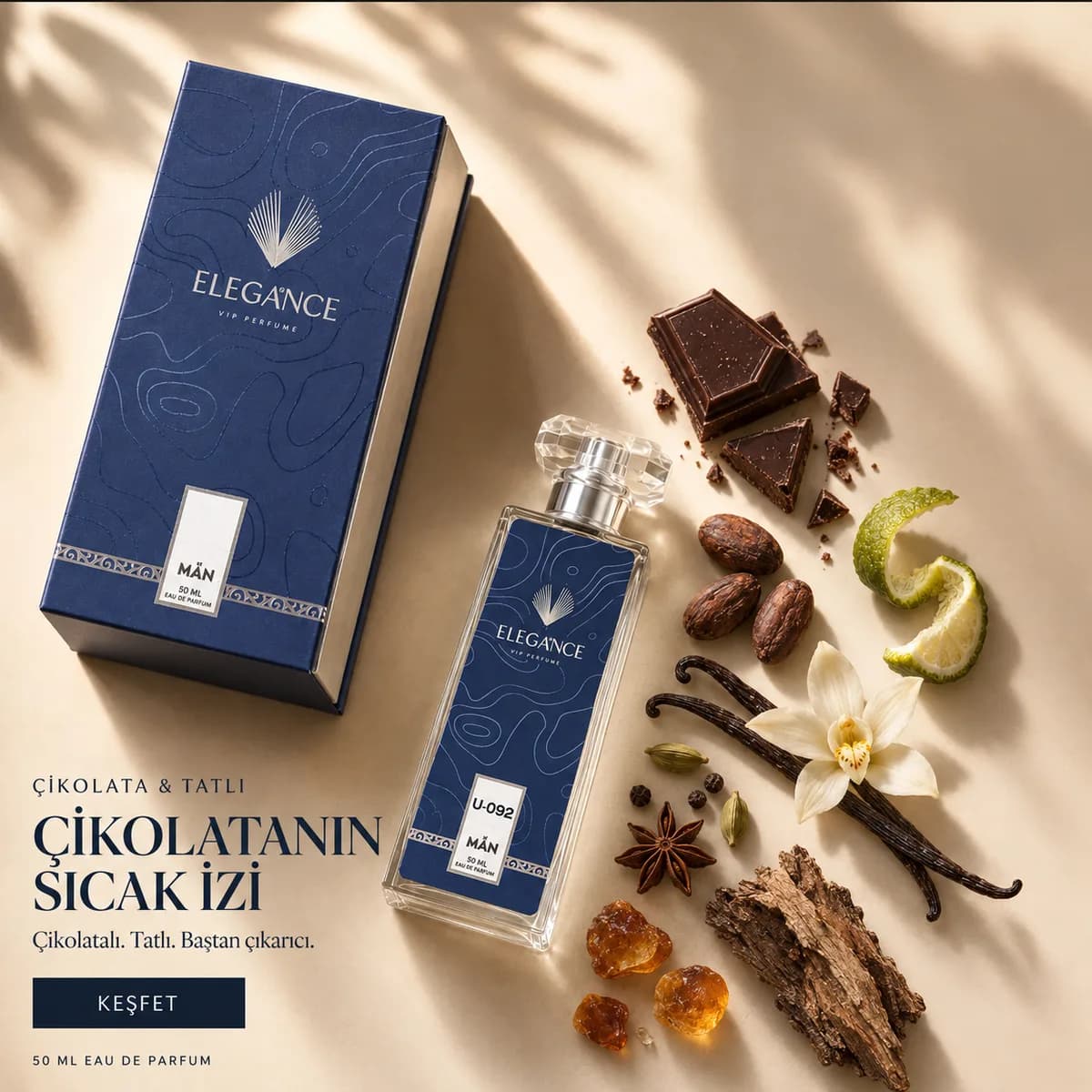 E-092 "Sexy Chocolate" Edp 50 ml– Çikolata ve Tatlı Erkek Parfümü