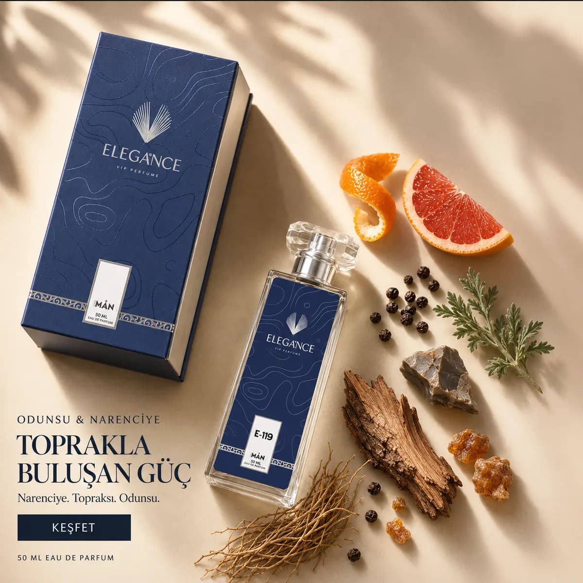 Hermes Edp 50 ml – Odunsu ve Narenciye Erkek Parfümü (E-119)