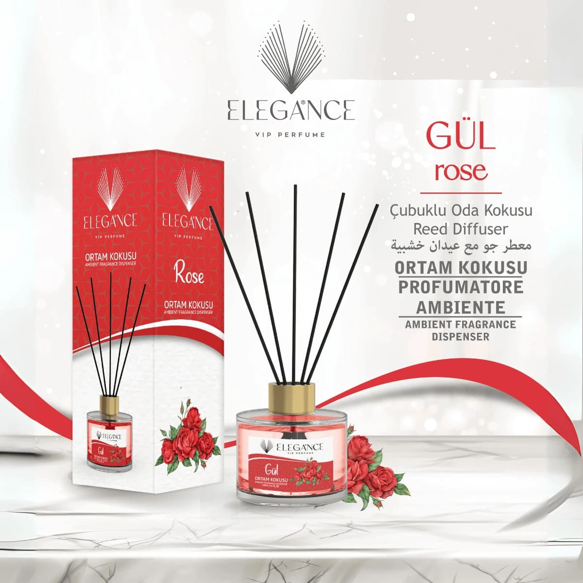 Gül Bambu Cubuklu Ortam Ve Oda Kokusu (130 Ml)