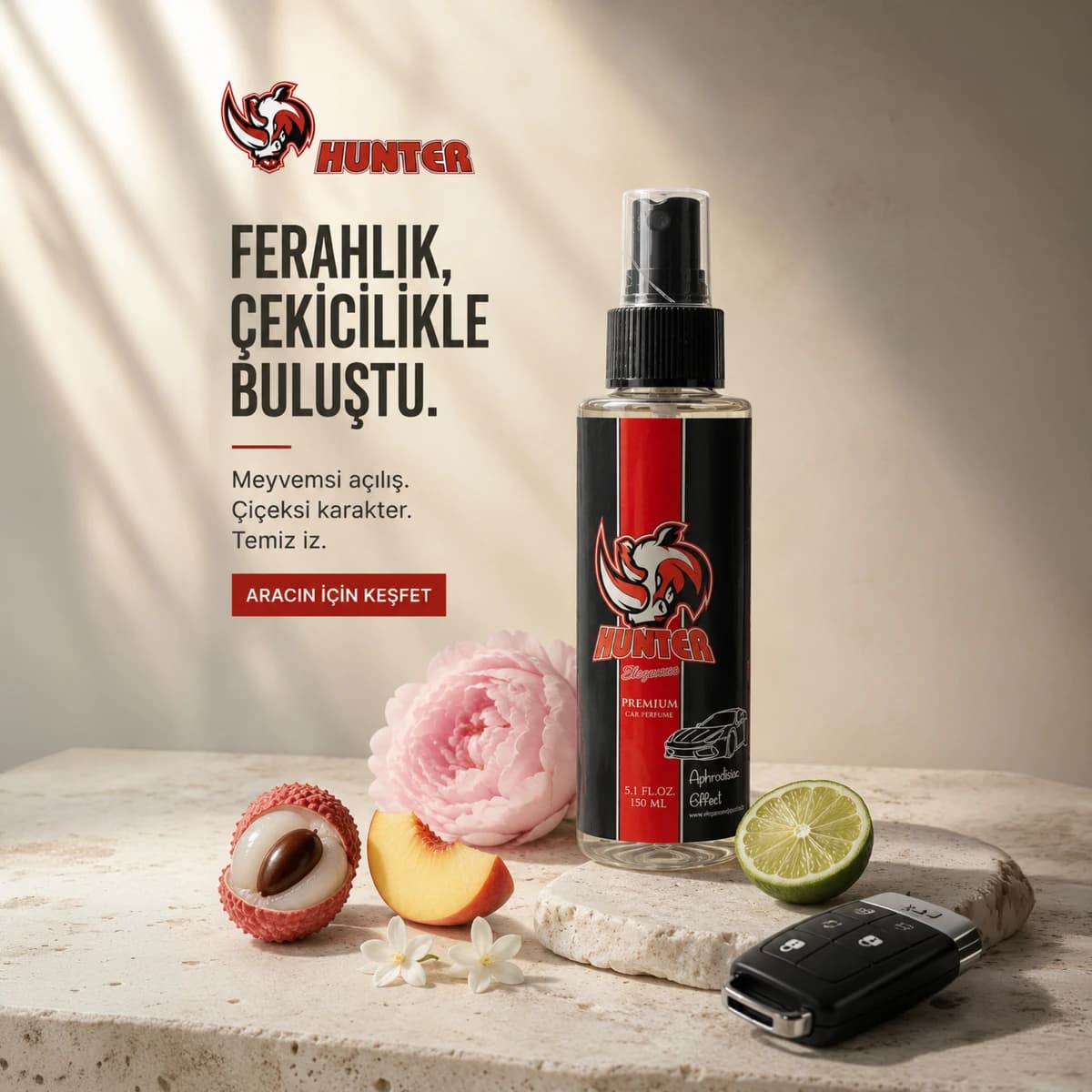 Hunter Premium Araç Spreyi 150 ml – Afrodizyak Etkili Oto Kokusu