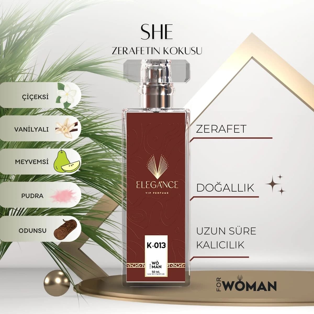She Edp 50 ml – Romantik Çiçeksi Zarafet ve Yumuşak Feminen Dokunuş (K-013)