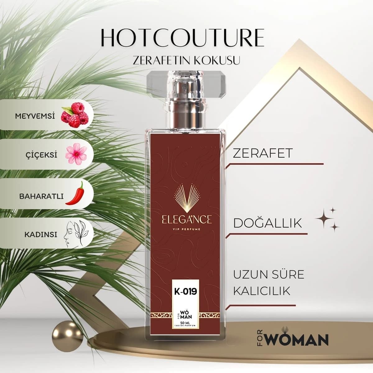 Hot Couture Edp 50 ml – Meyvemsi, Baharatlı ve Çiçeksi Kadın Parfümü (K-019)