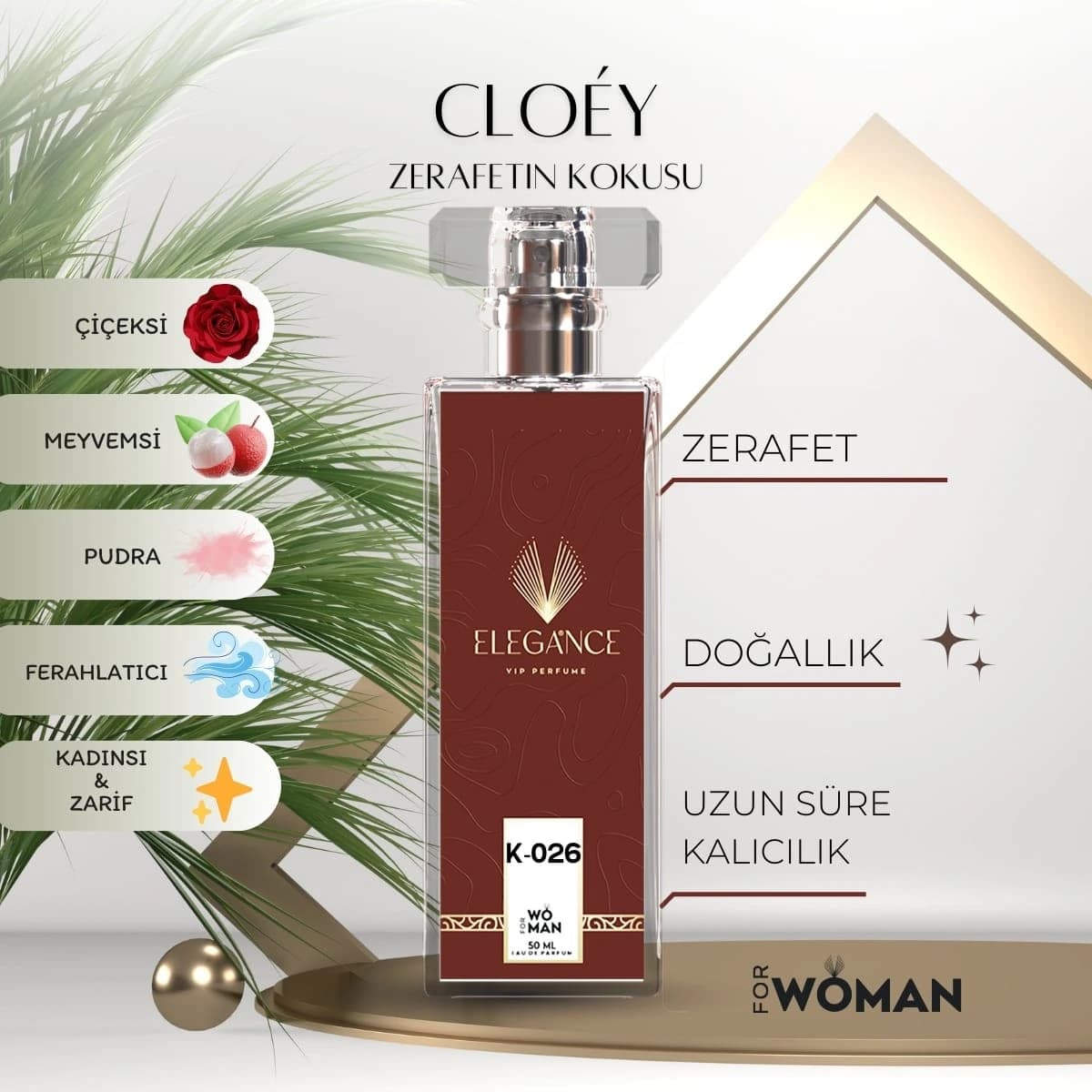 Cloey Edp 50 ml – Pudralı ve Çiçeksi Kadın Parfümü (K-026)