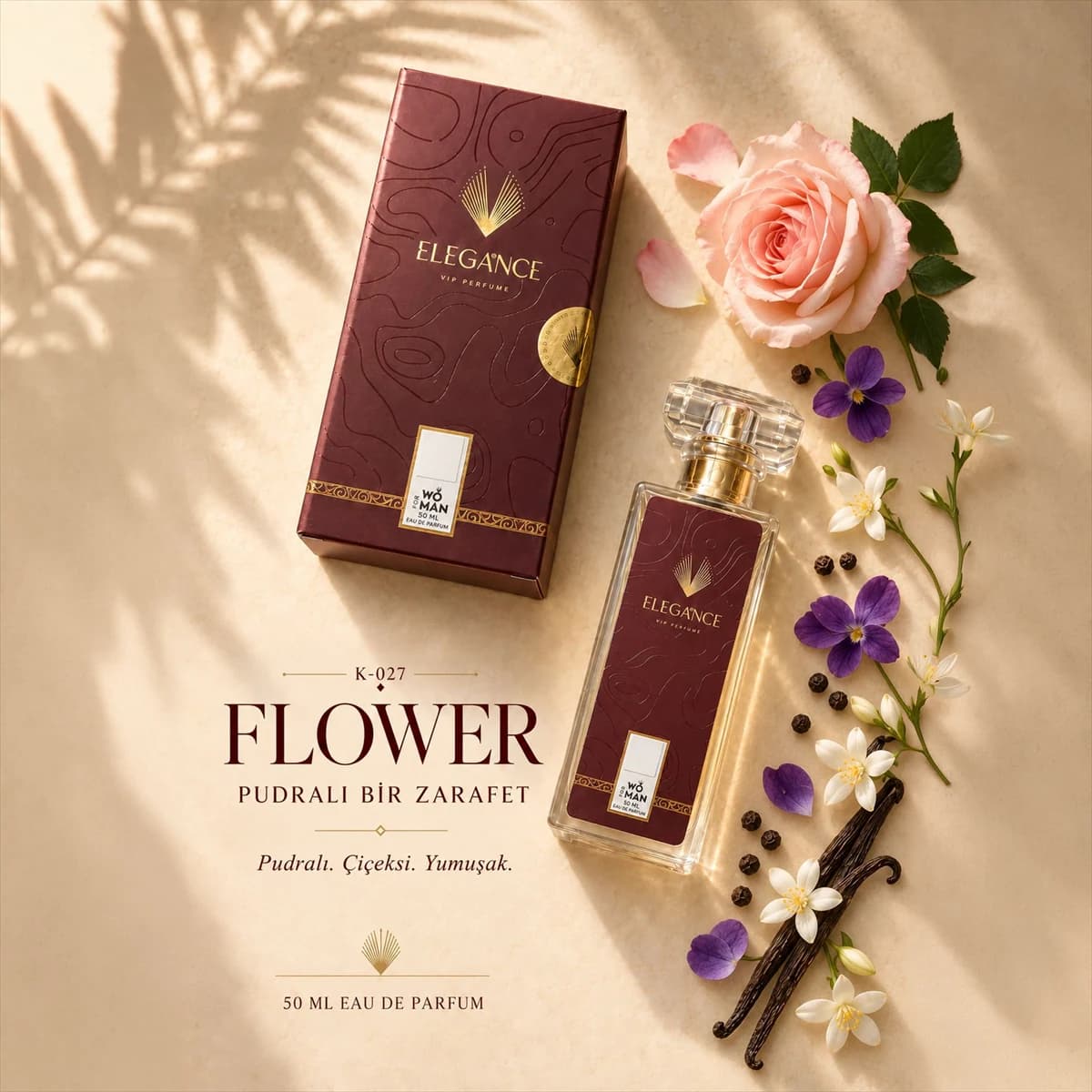 Flower Edp 50 ml – Pudralı ve Çiçeksi Kadın Parfümü (K-027)