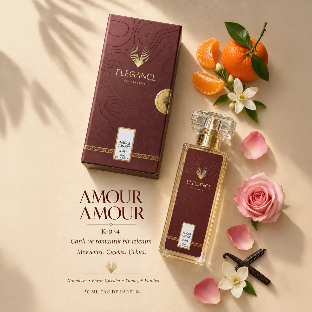 Amor Edp 50 ml – Meyvemsi ve Çiçeksi Kadın Parfümü (K-034)