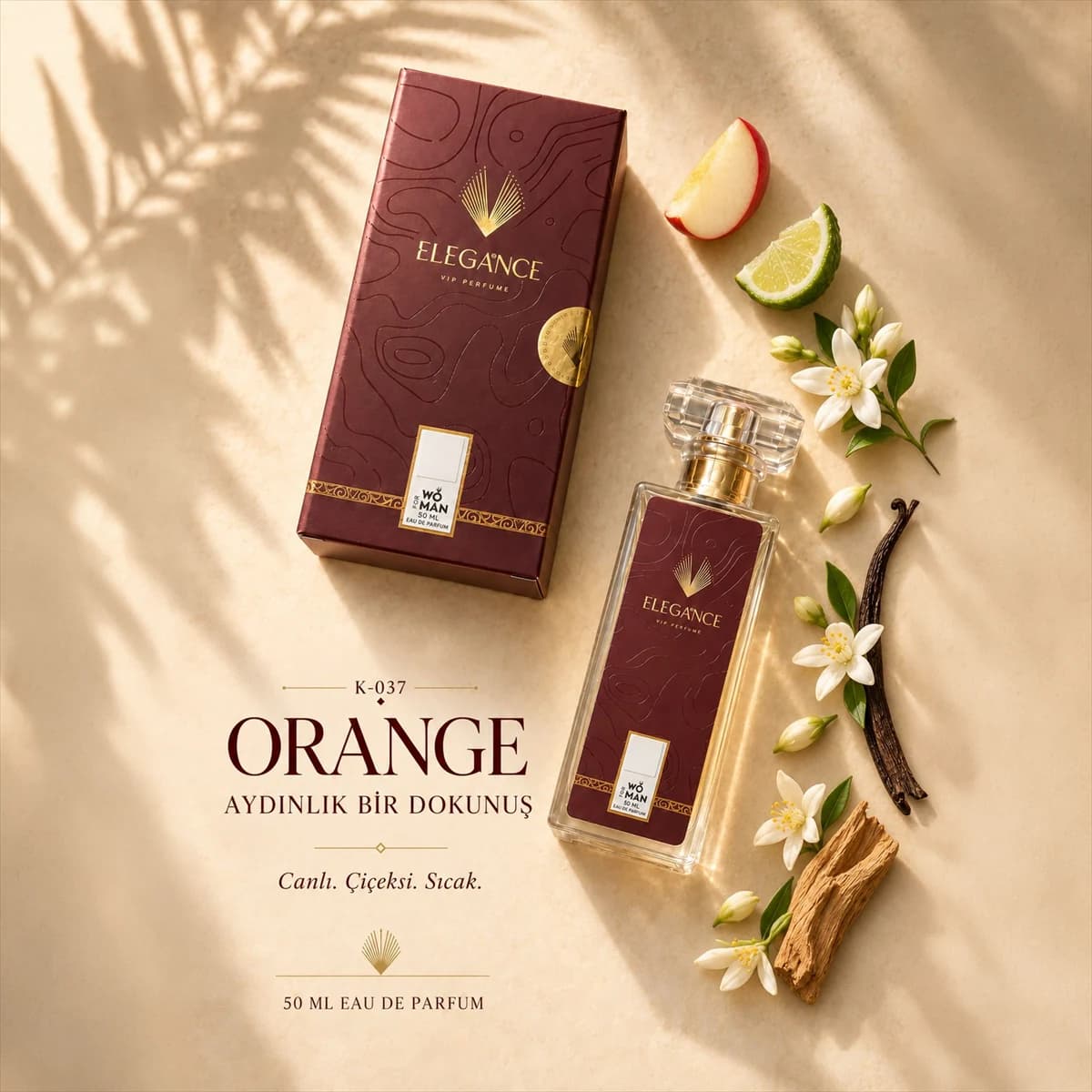 Orange Edp 50 ml – Meyvemsi ve Çiçeksi Kadın Parfümü (K-037)