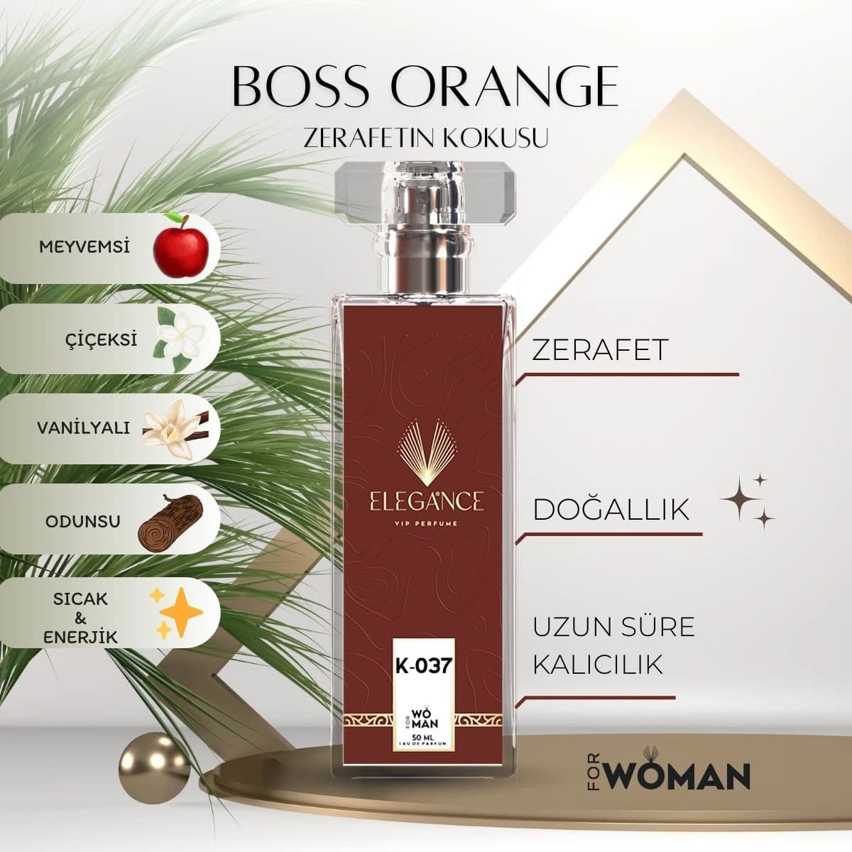 Boss Orange Edt 50 ml – Meyvemsi ve Çiçeksi Kadın Parfümü (K-037)