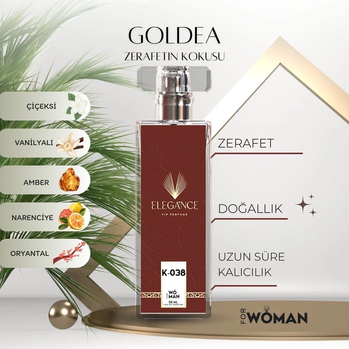 Goldea Edp 50 ml – Çiçeksi ve Oryantal Kadın Parfümü (K-038)
