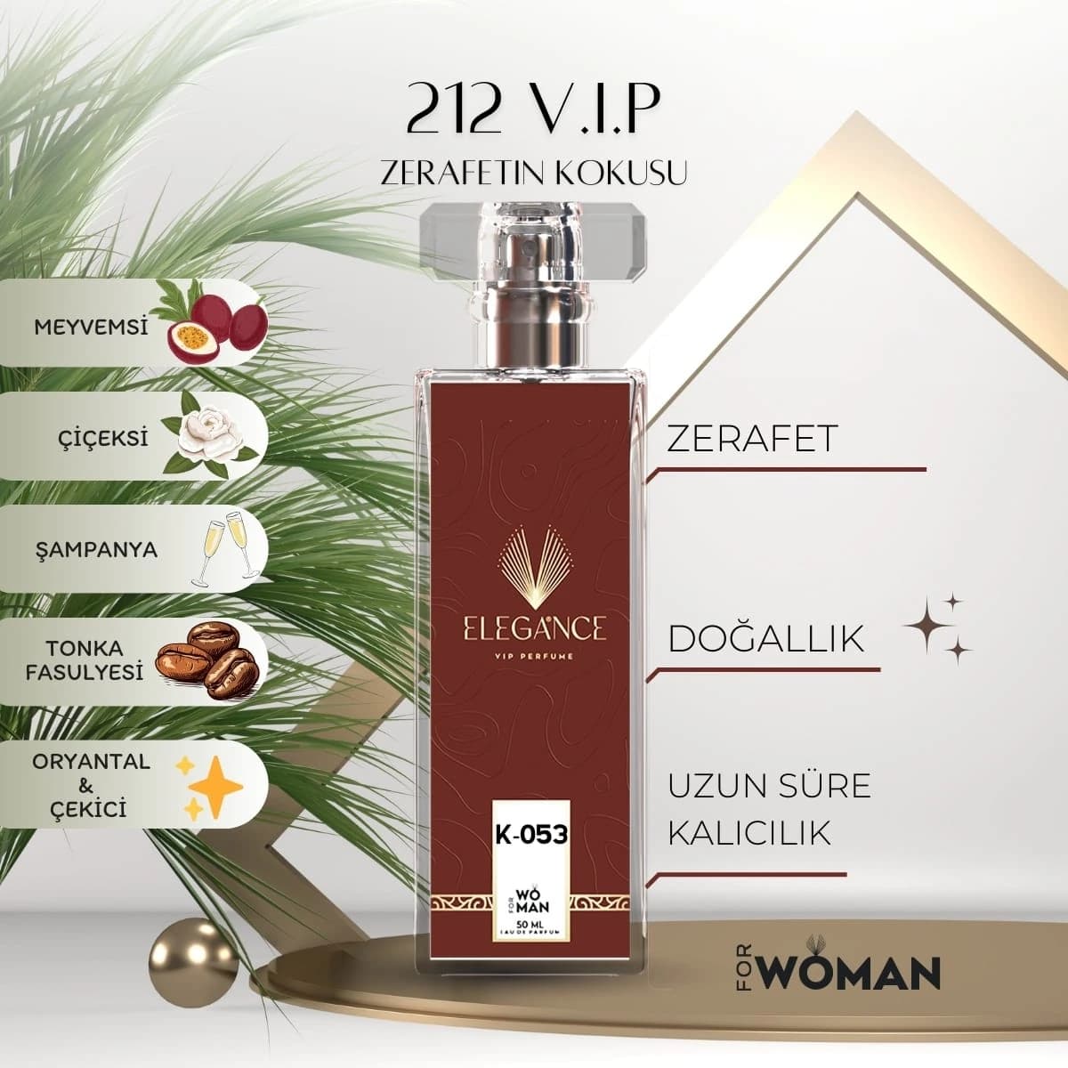 212 VIP Edp 50 ml – Meyvemsi, Tatlı ve Oryantal Kadın Parfümü (K-053)