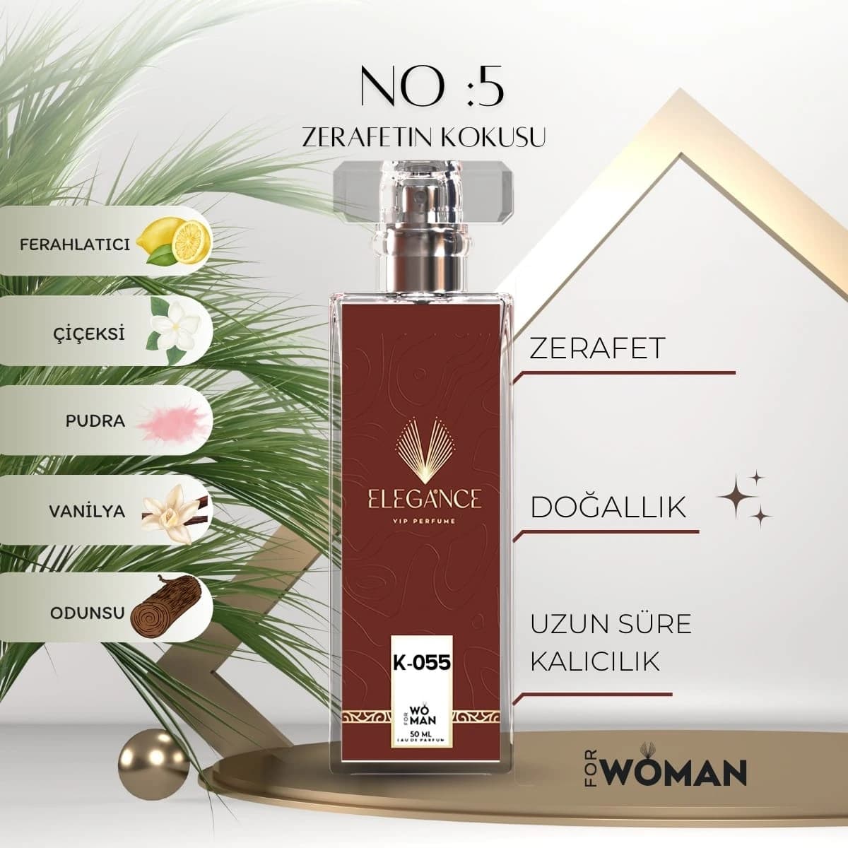 No:5 Edp 50 ml – Pudralı ve Çiçeksi Kadın Parfümü (K-055)