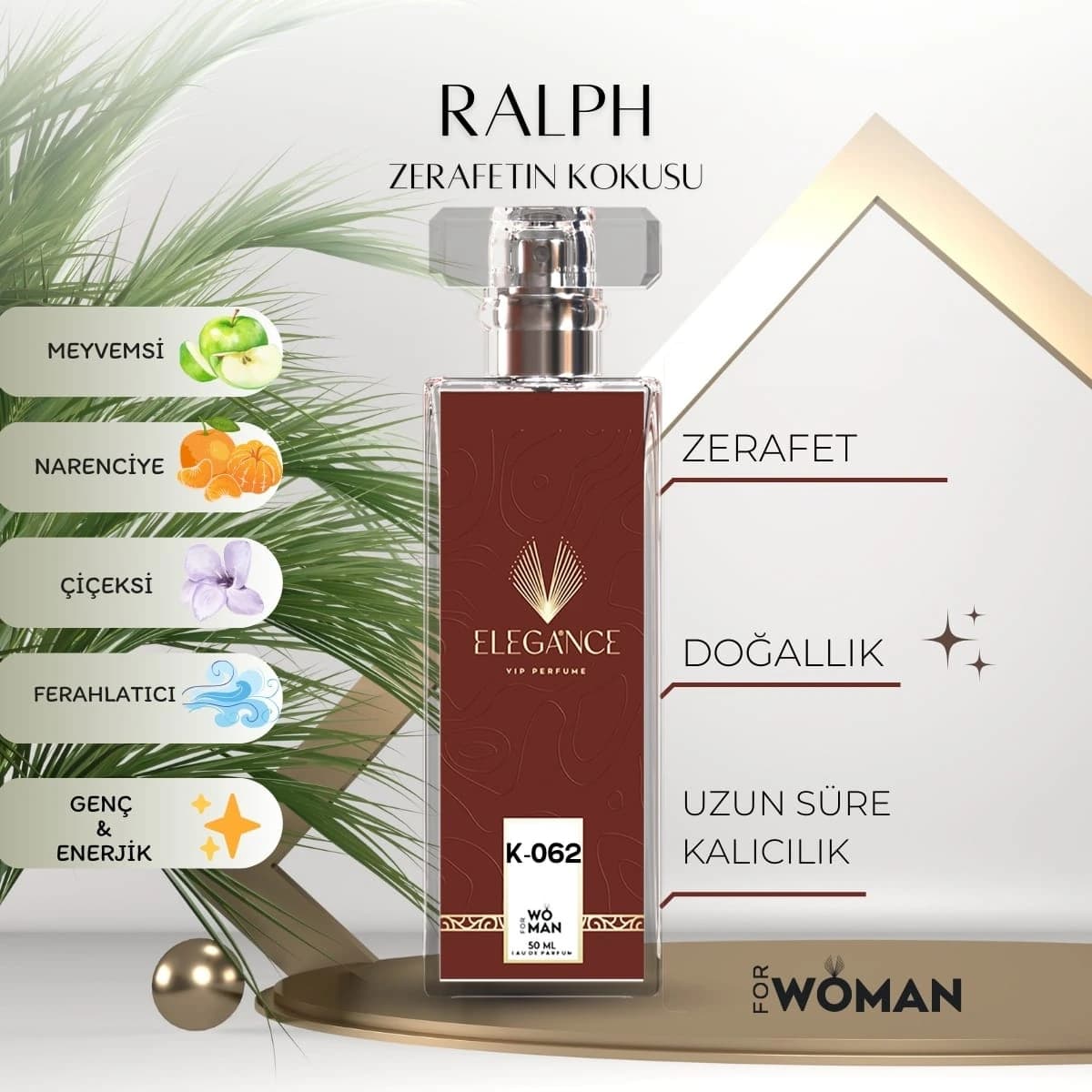 K-062 Edp 50 ml – Fresh, Meyvemsi ve Çiçeksi Kadın Parfümü