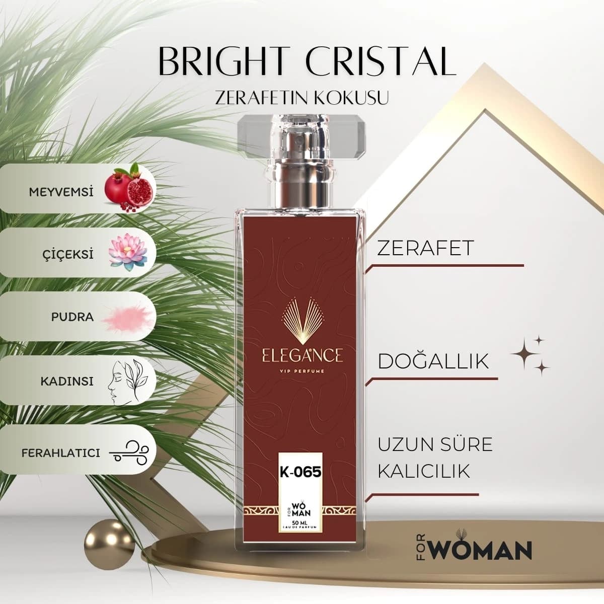Bright Crystal Edt 50 ml – Fresh, Çiçeksi ve Meyvemsi Kadın Parfümü (K-065)