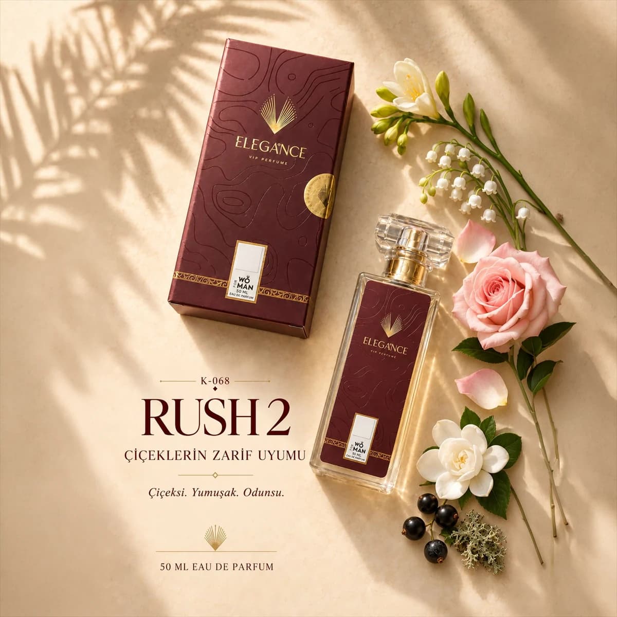 Rush 2 Edp 50 ml – Çiçeksi ve Odunsu Kadın Parfümü (K-068)