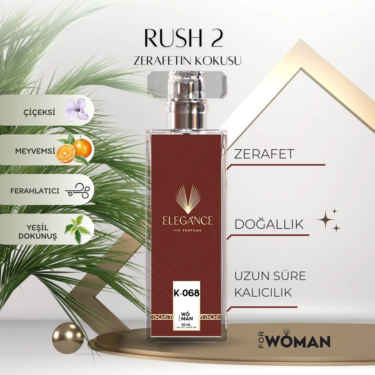 Rush 2 Edp 50 ml – Çiçeksi ve Odunsu Kadın Parfümü (K-068)