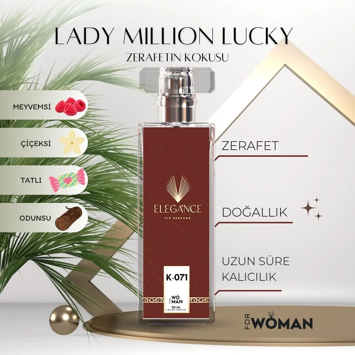 Lady Million Lucky Edp 50 ml – Meyvemsi, Tatlı ve Çiçeksi Kadın Parfümü (K-071)