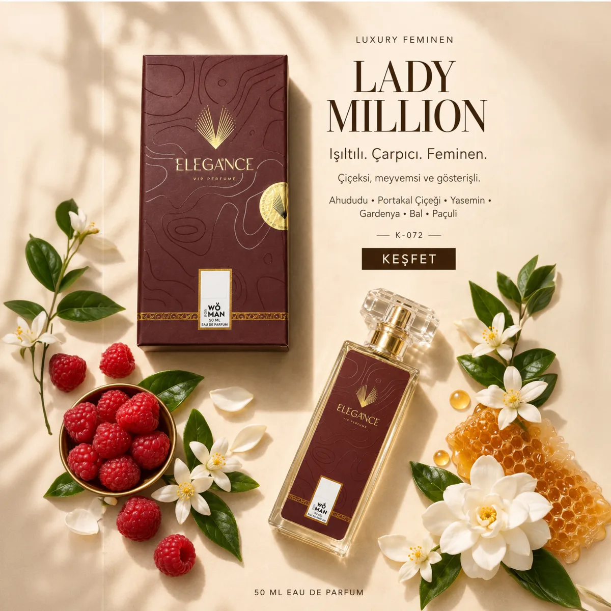 Lady Million Edp 50 ml – Çiçeksi ve Meyvemsi Kadın Parfümü (K-072)