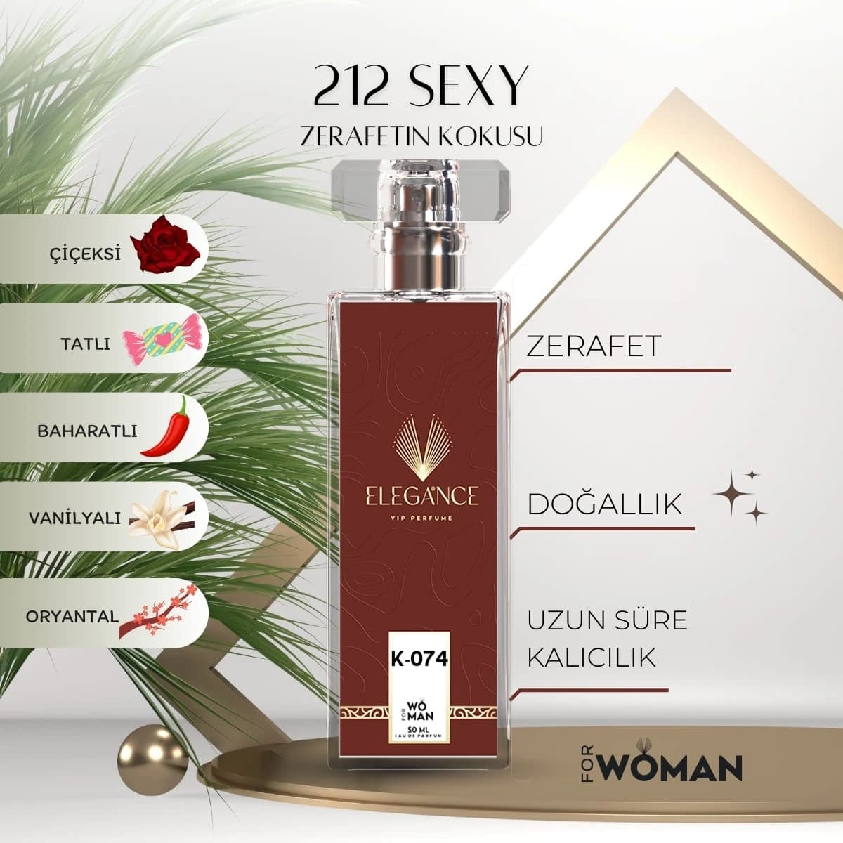 212 Sexy Edp 50 ml – Oryantal ve Baharatlı Kadın Parfümü (K-074)