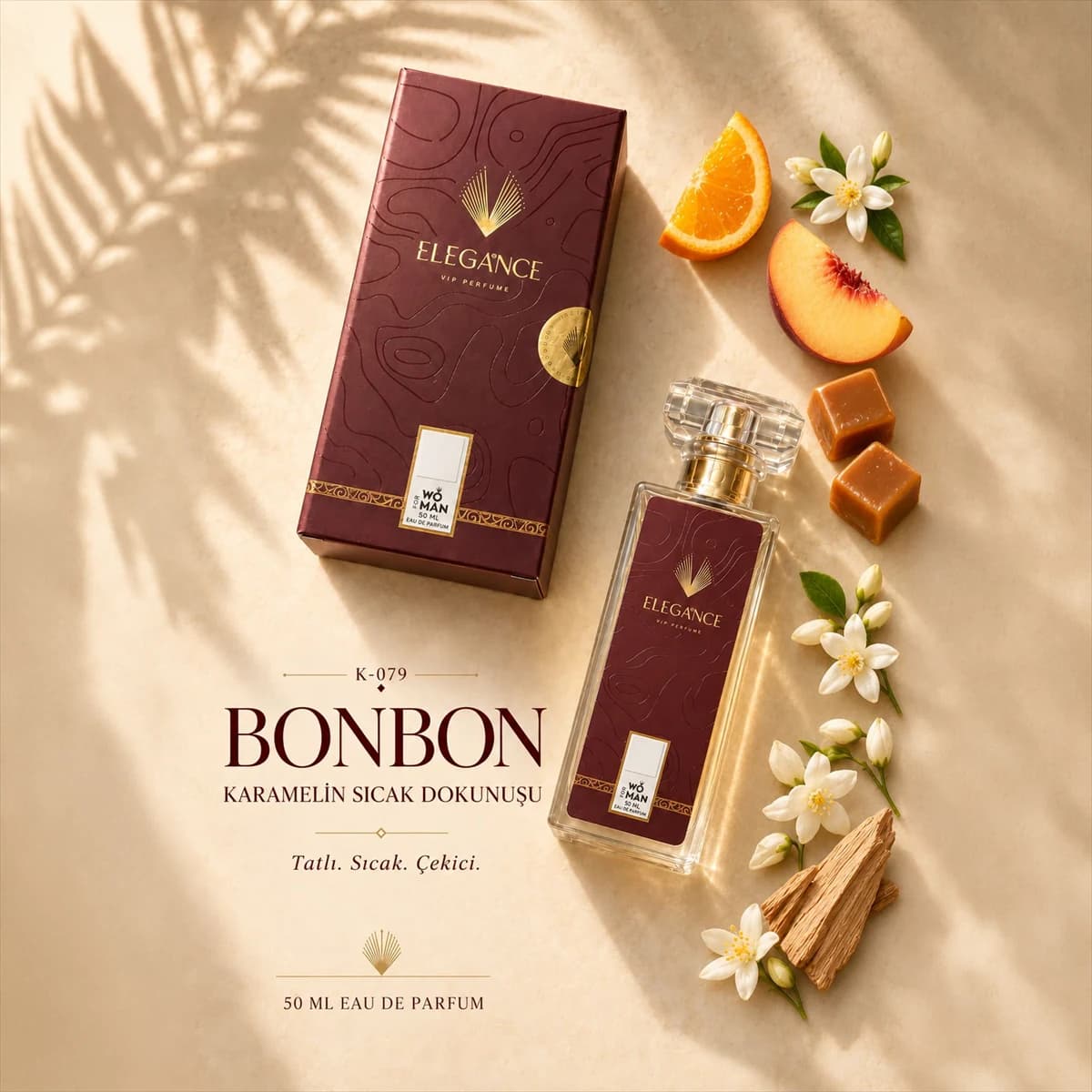 Bonbon Edp 50 ml – Tatlı, Vanilyalı ve Oryantal Kadın Parfümü (K-079)