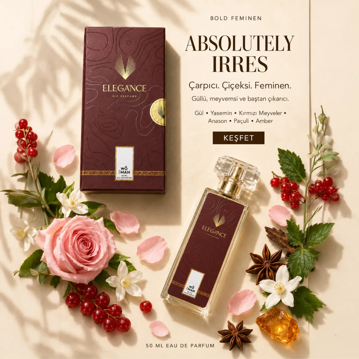 Absolutely Irres Edp 50 ml – Çiçeksi ve Oryantal Kadın Parfümü (K-085)