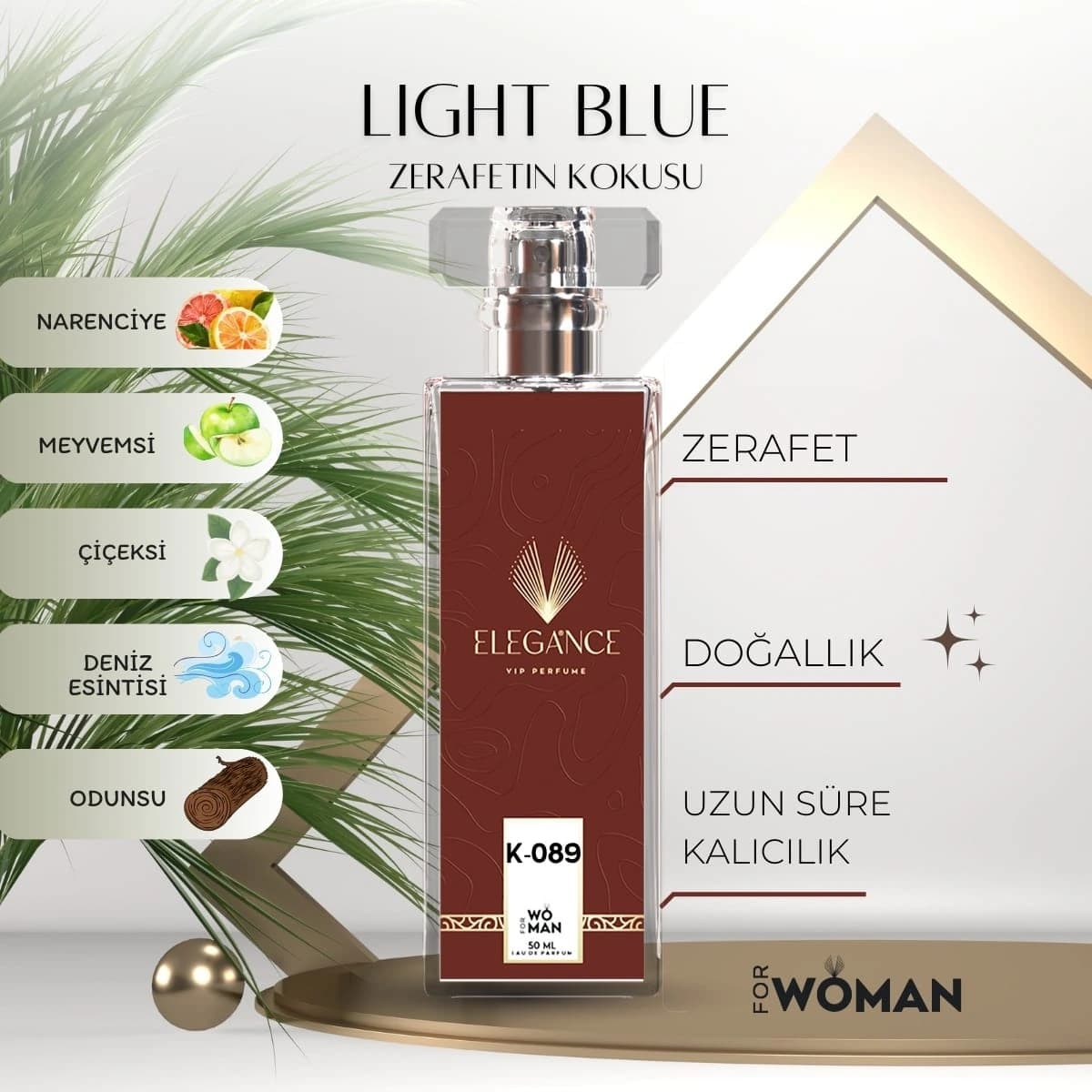 Light Blue Edp 50 ml – Fresh, Meyvemsi ve Çiçeksi Kadın Parfümü (K-089)