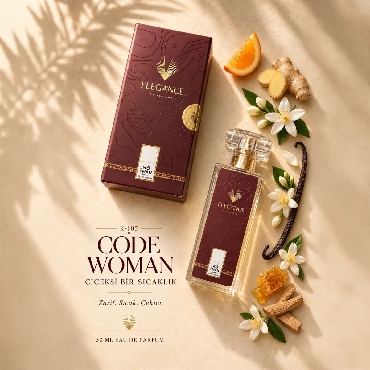 Code Woman Edp 50 ml – Oryantal ve Çiçeksi Kadın Parfümü (K-105)