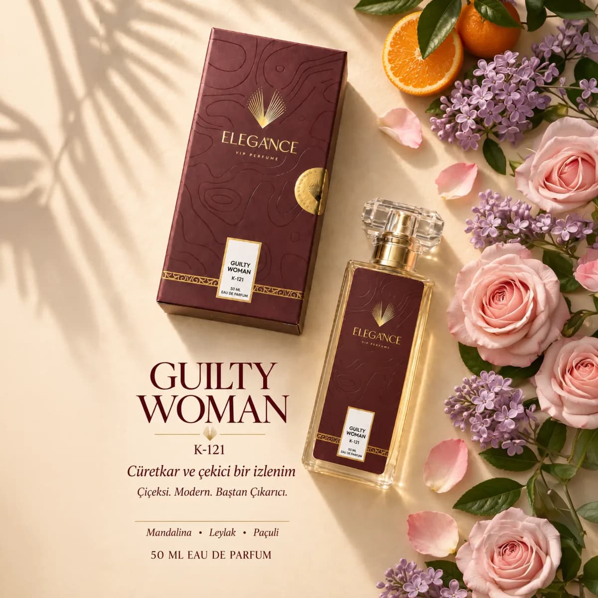 Guilty Edp 50 ml – Tutkulu Oryantal Dokunuş ve Çiçeksi Feminen Cazibe (K-121)