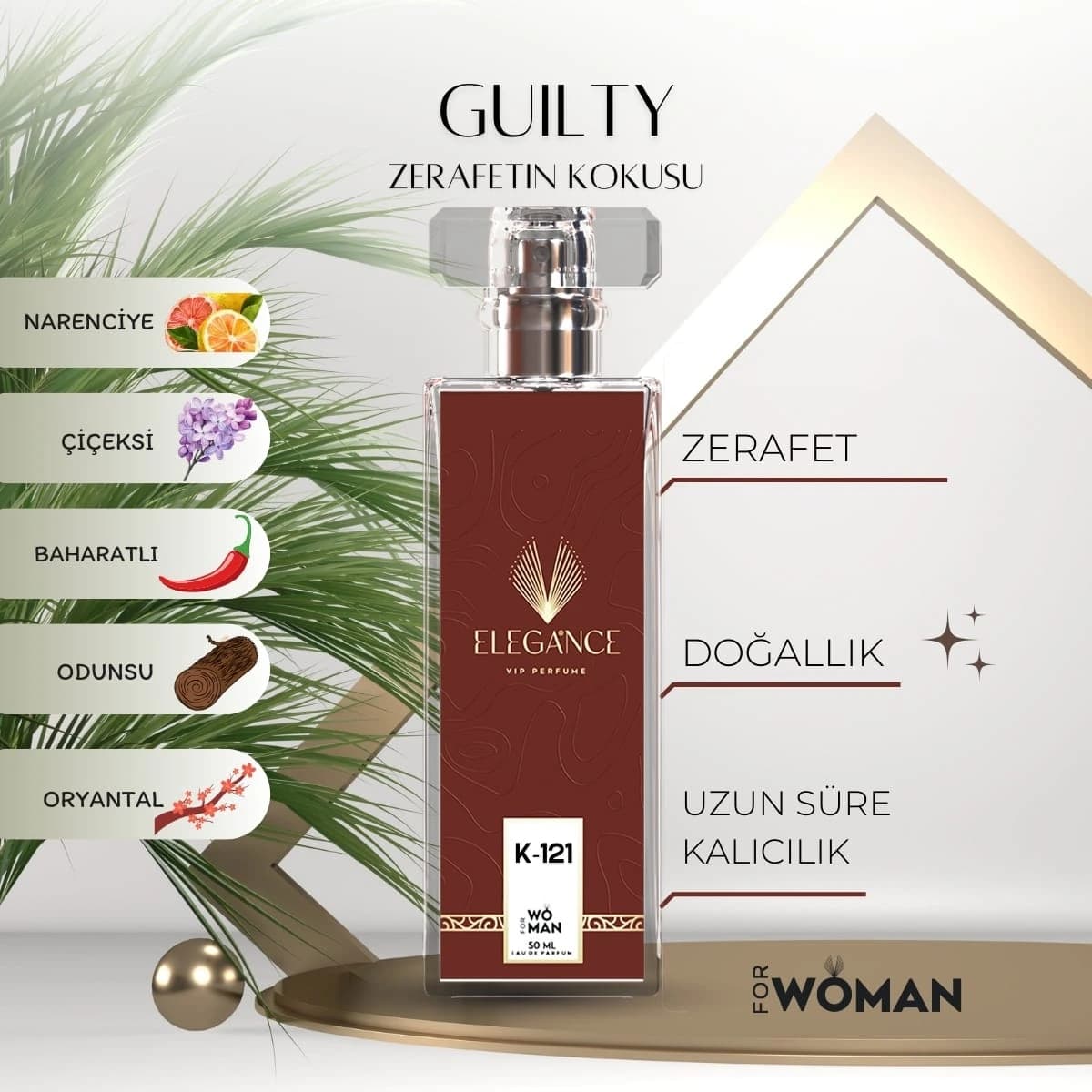 Guilty Edp 50 ml – Tutkulu Oryantal Dokunuş ve Çiçeksi Feminen Cazibe (K-121)