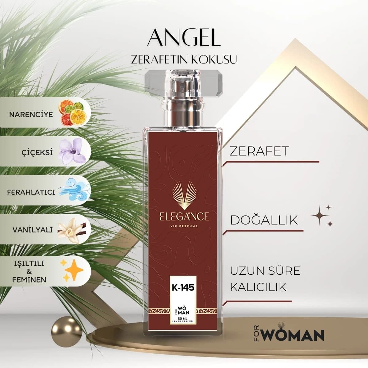 Angel Edp 50 ml – Tatlı, Vanilyalı ve Oryantal Kadın Parfümü (K-145)