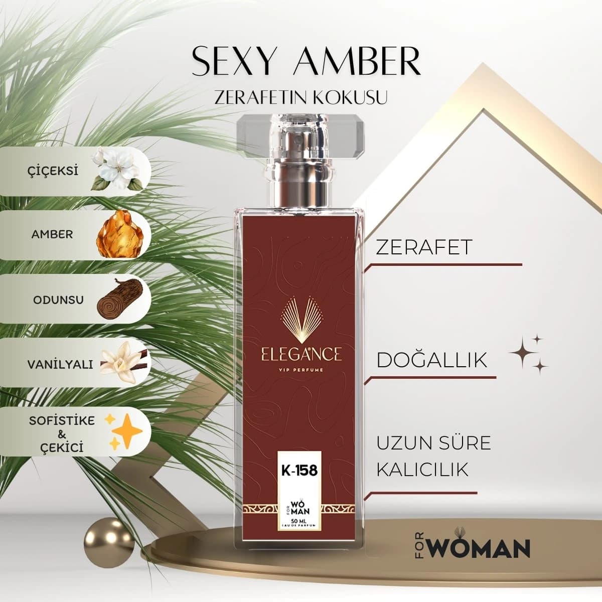 Sexy Amber Edp 50 ml – Oryantal Sıcaklık ve Çiçeksi Feminen Zarafet (K-158)