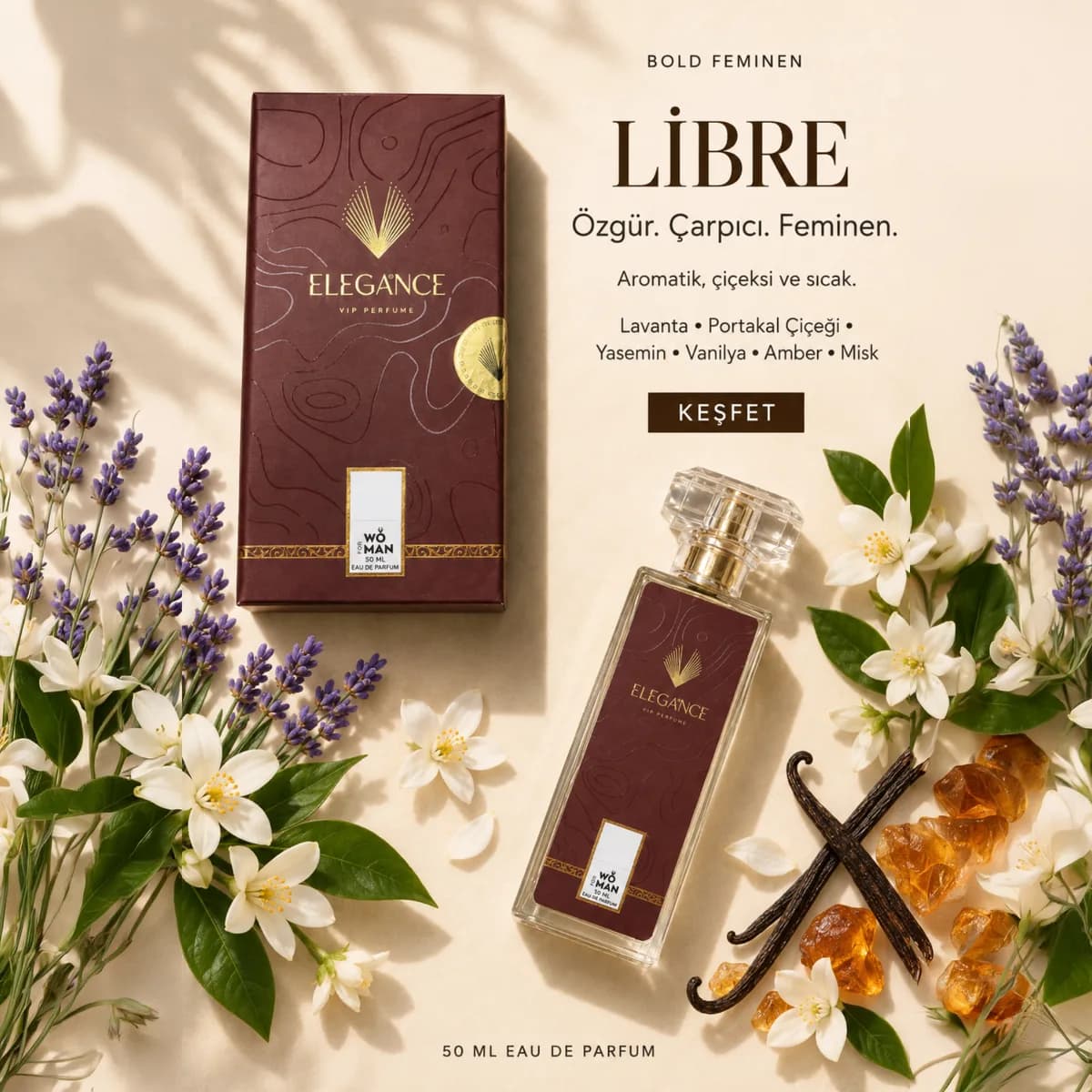Libre Edp 50 ml – Çiçeksi ve Oryantal Kadın Parfümü (K-186)