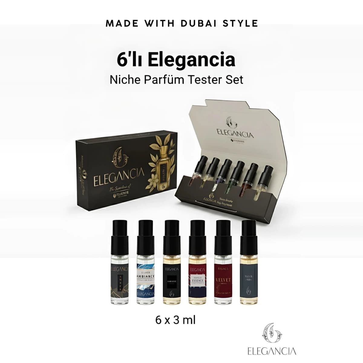 Niche Parfüm Deneme Seti 6x3 ml – Extrait de Parfum, Dubai Esintili Unisex