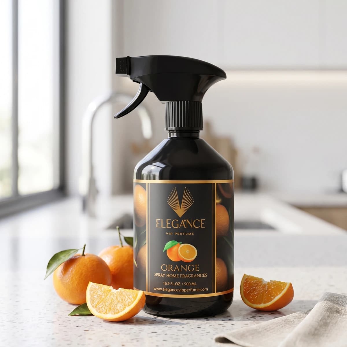 Portakal Oda ve Ortam Kokusu Sprey 500 ml – Canlandırıcı, Ferah ve Doğal Koku | Elegance Home Fragrance