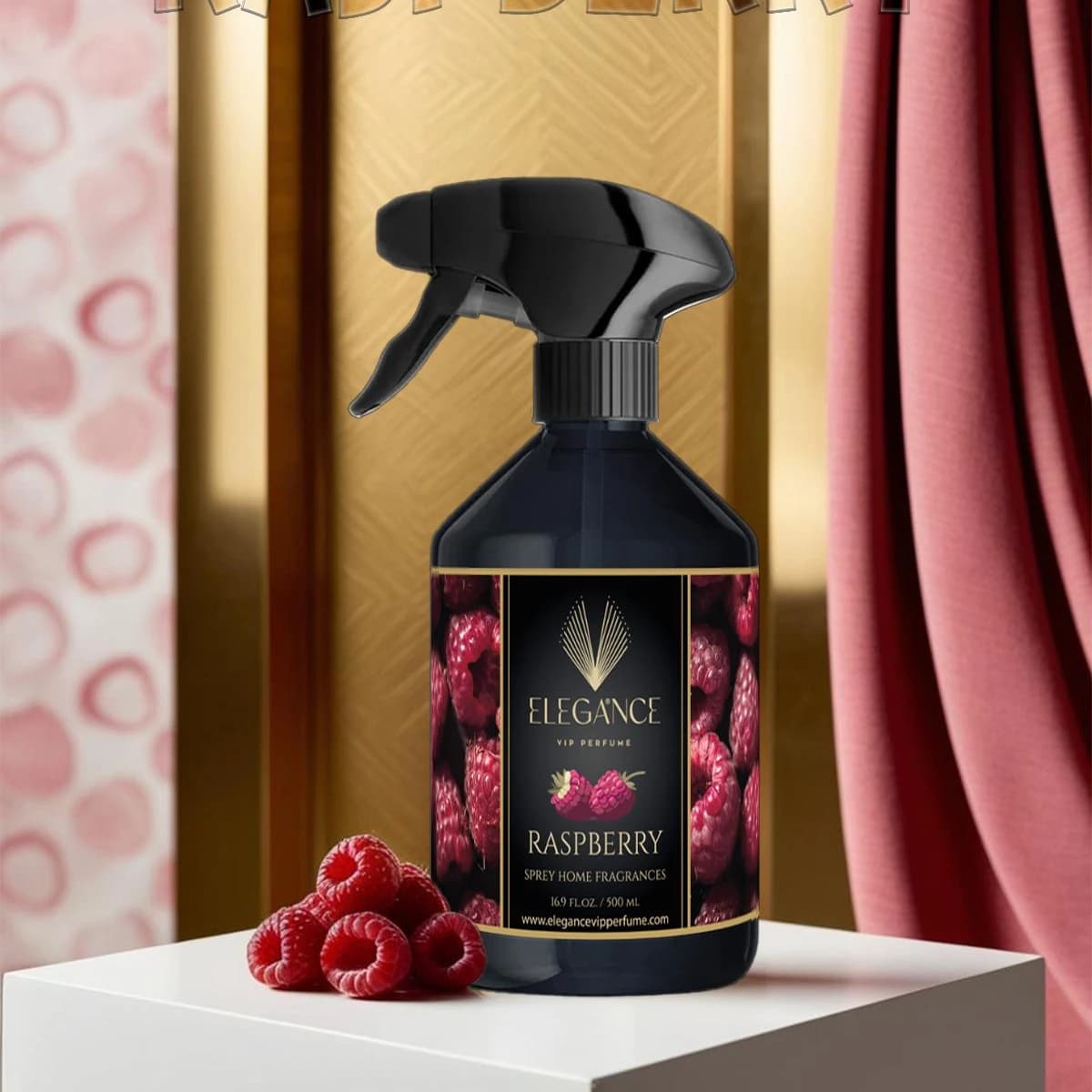 Raspberry Oda ve Ortam Kokusu Sprey 500 ml – Meyvemsi, Tatlı ve Yüksek Performanslı Koku | Elegance Home Fragrance