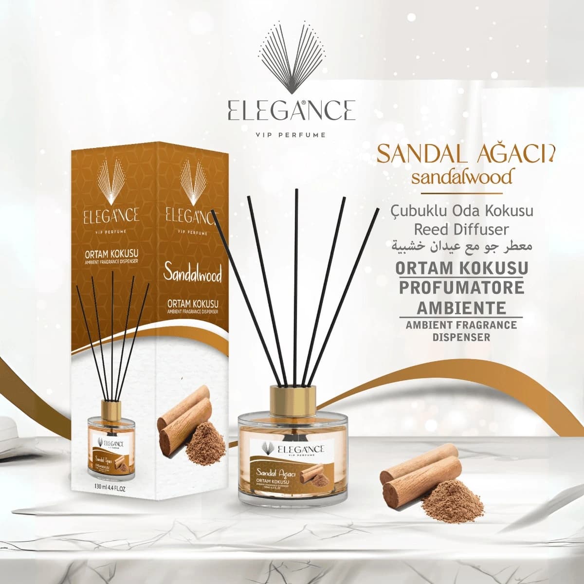 Sandal Bambu Cubuklu Ortam Ve Oda Kokusu (130 Ml)