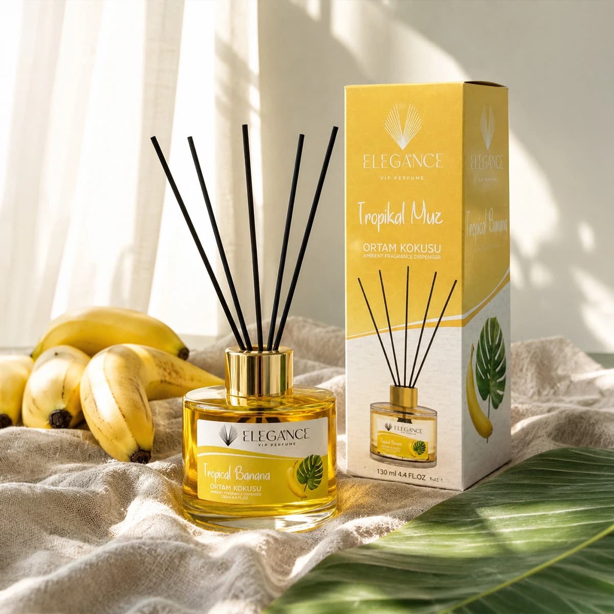 Tropikal Muz Bambu Cubuklu Ortam Ve Oda Kokusu (130 Ml)