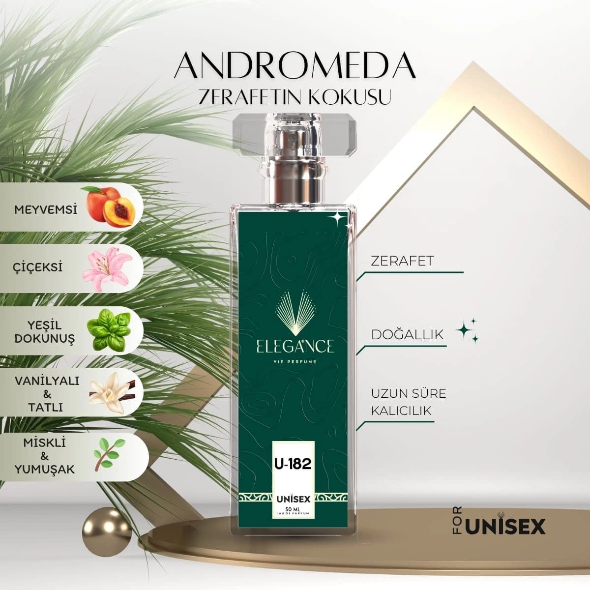 Andromeda Edp 50 ml – Çiçeksi ve Pudralı Unisex Parfümü (U-182)