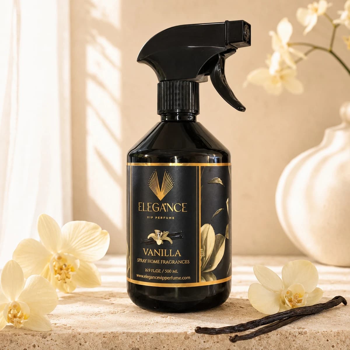 Vanilya Oda ve Ortam Kokusu Sprey 500 ml – Tatlı, Sıcak ve Yüksek Performanslı Koku | Elegance Home Fragrance