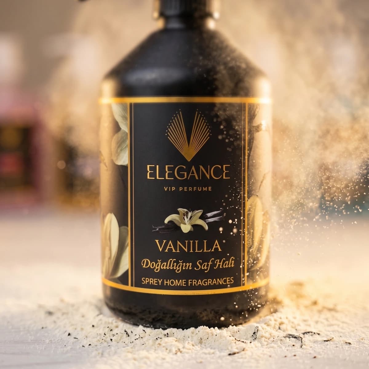 Vanilya Oda ve Ortam Kokusu Sprey 500 ml – Tatlı, Sıcak ve Yüksek Performanslı Koku | Elegance Home Fragrance