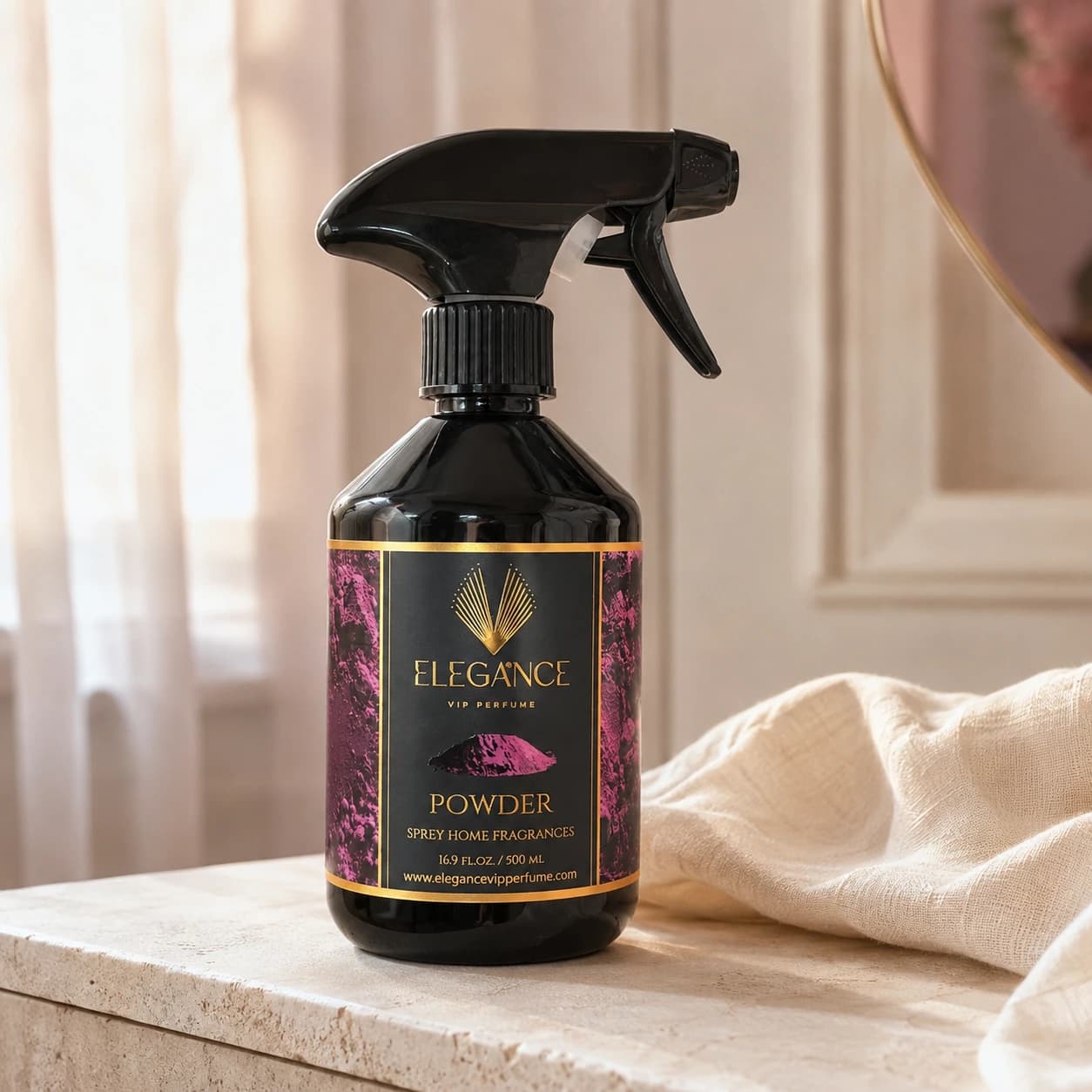 Powder (Bebeksi) Oda ve Ortam Kokusu Sprey 500 ml – Yumuşak, Temiz ve Ferahlatıcı Etki | Elegance Home Fragrance